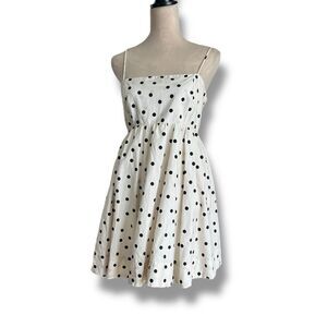 Anthropologie Maeve Polka Dot Spaghetti Strap Babydoll Mini Dress, 1x